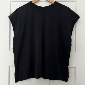 AYR Black Sleeveless T Shirt Top Tee Large